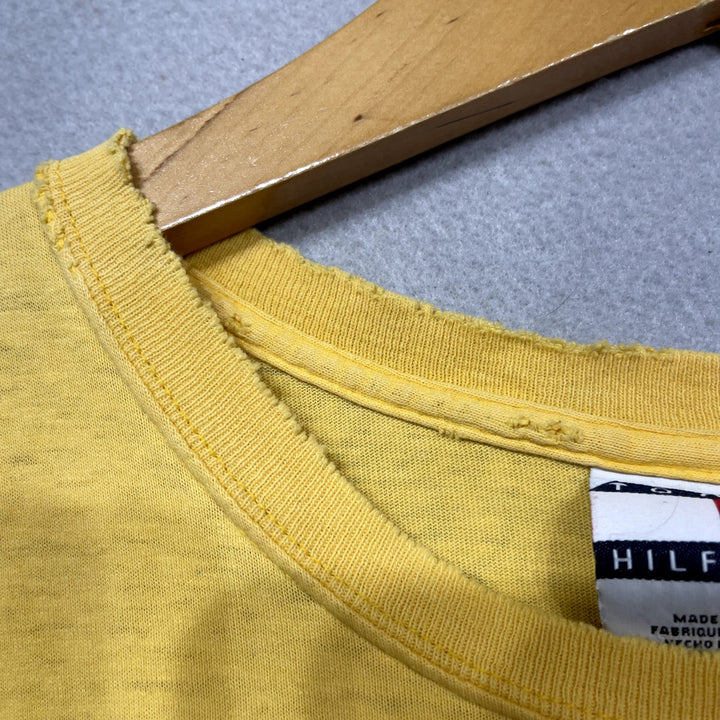 Vintage Tommy Hilfiger Distressed Yellow T Shirt size XL