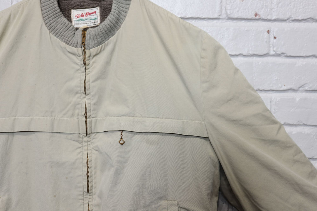 60s distressed field and stream zip up jacket size large