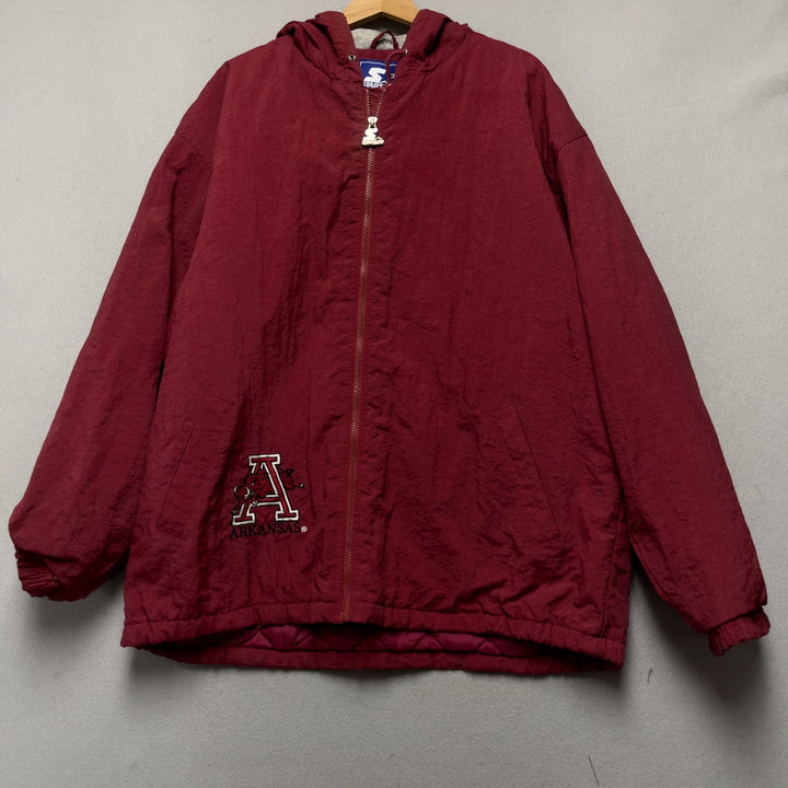 90's Starter Arkansas Razorback Jacket Jumping Hog Size XL