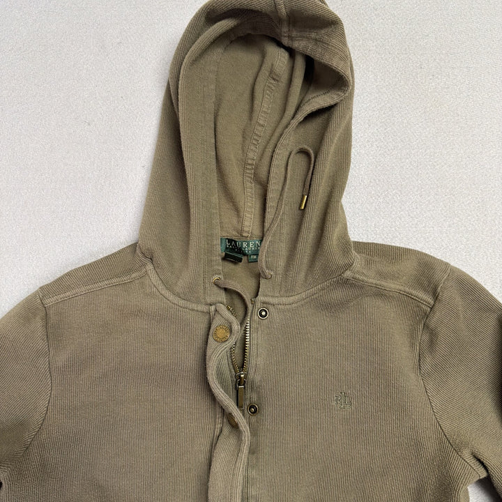 Vintage Lauren Ralph Lauren Olive Green Hoodie Size Petite Medium