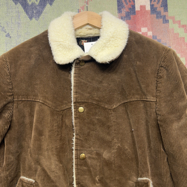 Cresco Vintage Corduroy Sherpa Jacket Small 70s