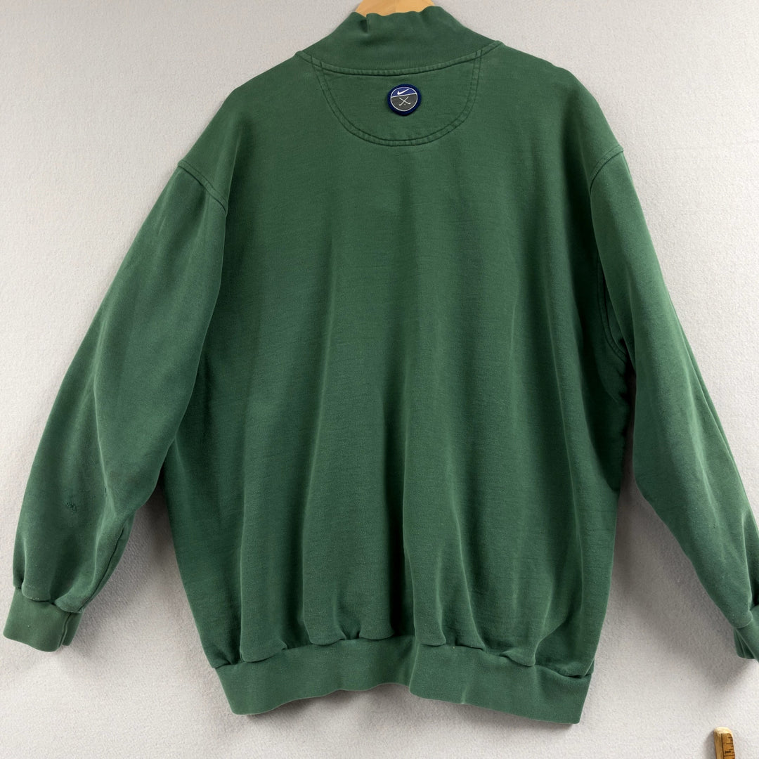 90's Nike Golf Men's Green Quarter Zip Sweater Size 2XL