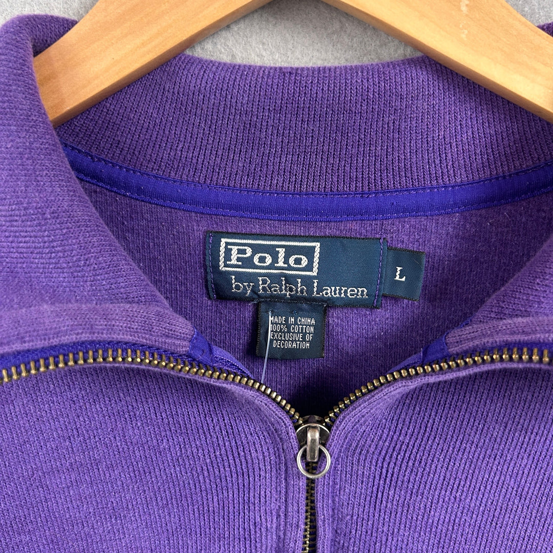 Vintage Polo Ralph Lauren Purple Quarter Zip Sweater Size Large