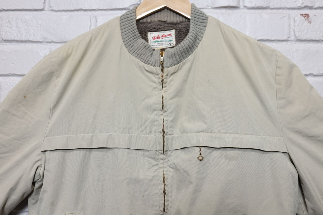 60s distressed field and stream zip up jacket size large