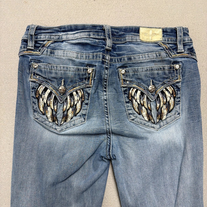 Vintage Miss Me Y2K Embroidered Pocket Jeans Size 34
