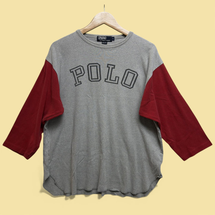 Vintage 90s Polo Ralph Lauren 3/4 Sleeve T Shirt Size Large