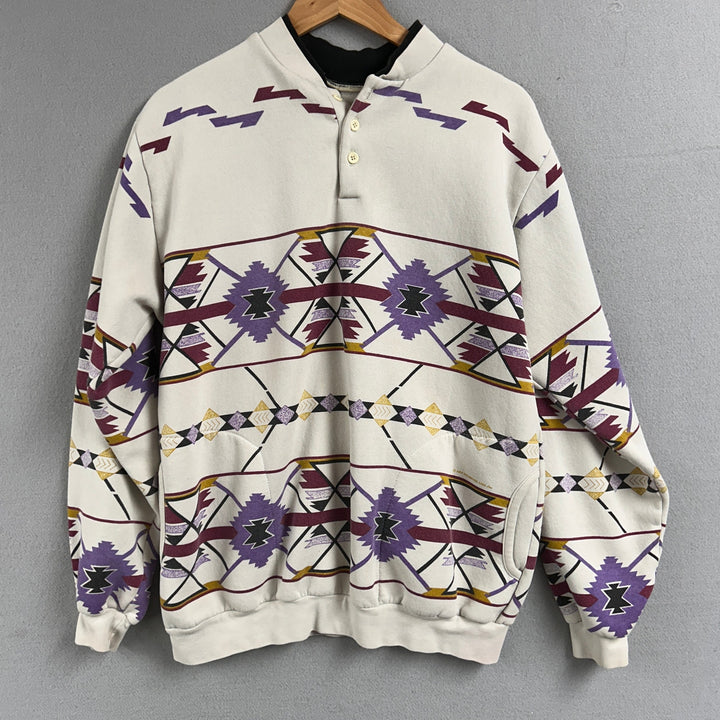 Vintage Western Aztec Art Unlimited All over Print Sweatshirt Size Large