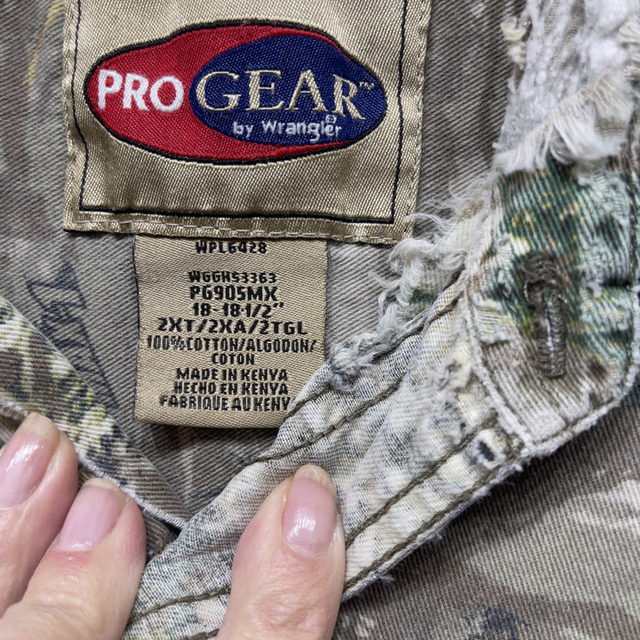 Wrangler Pro Gear Camo Long Sleeve Button Up Shirt Size 2XL