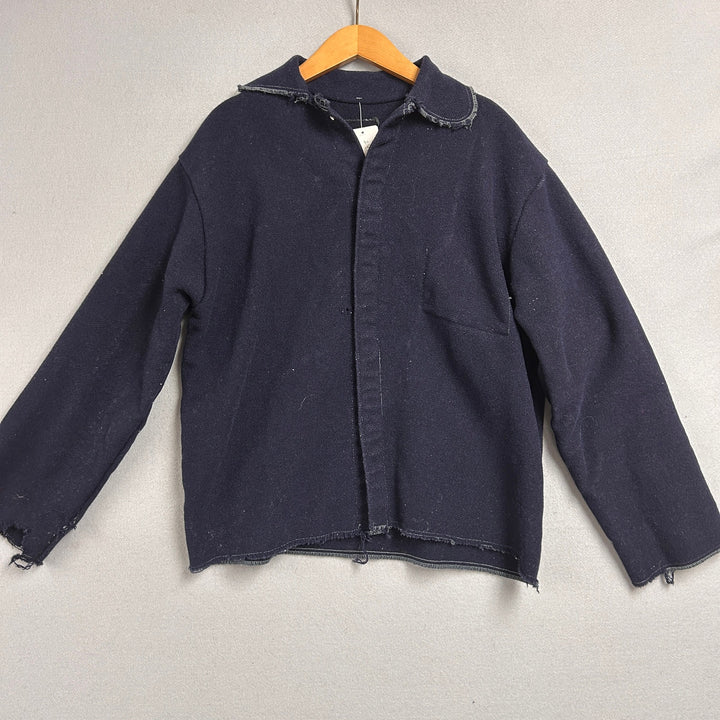 Vintage Navy Wool Blanket Jacket Size Large
