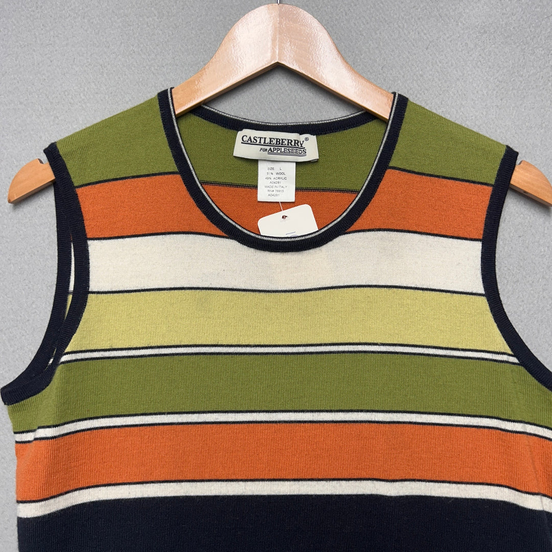 Vintage Castleberry Striped Top Size Large