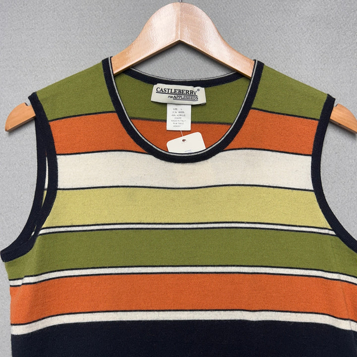 Vintage Castleberry Striped Top Size Large