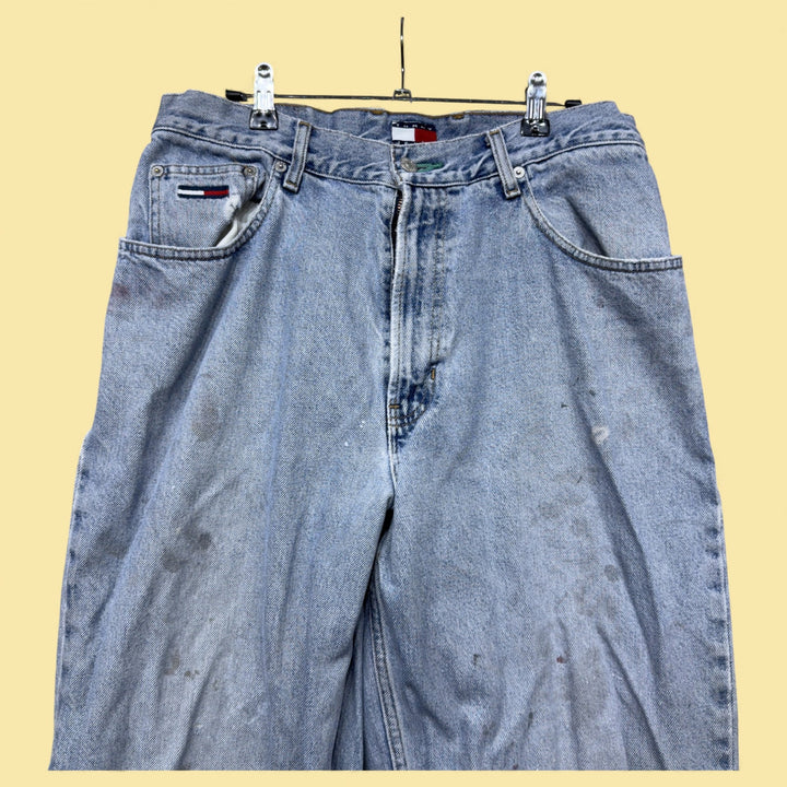 Vintage Tommy Hilfiger 90s Baggy Big Flag Jeans Size 32