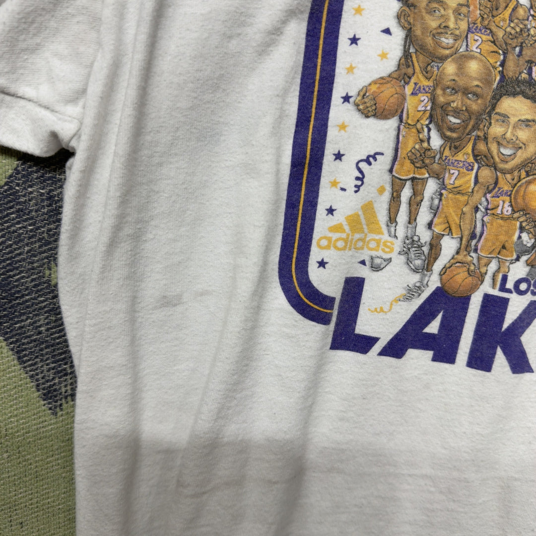Adidas Lakers Champions Caricature Vintage T Shirt Size Medium 2000s