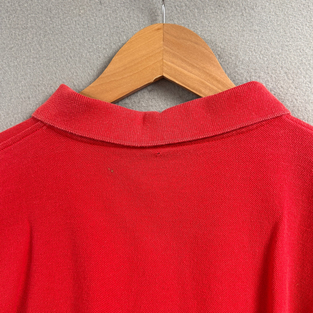 90's Men's Arkansas Razorback Red Jumping Hog Polo Large