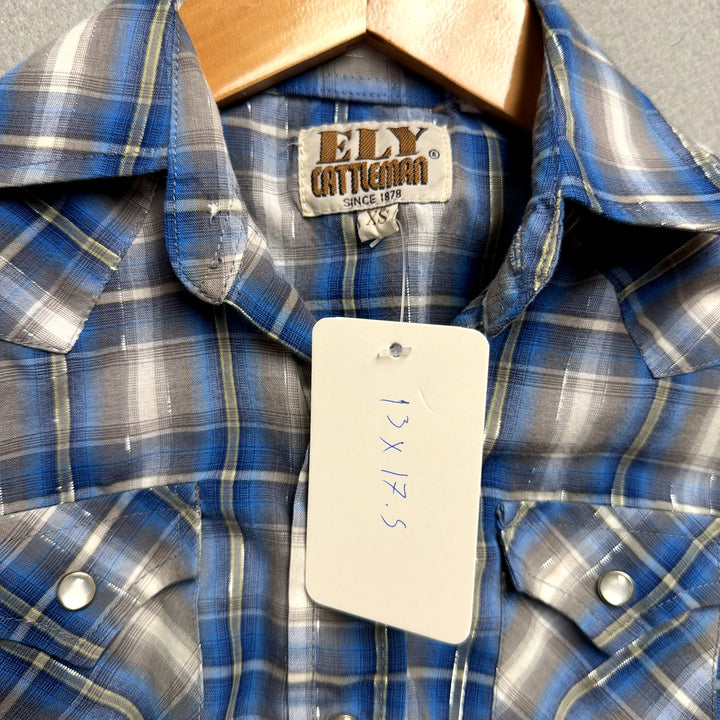 Vintage Kids Ely Cattleman Pearl Snap Shirt Size XS