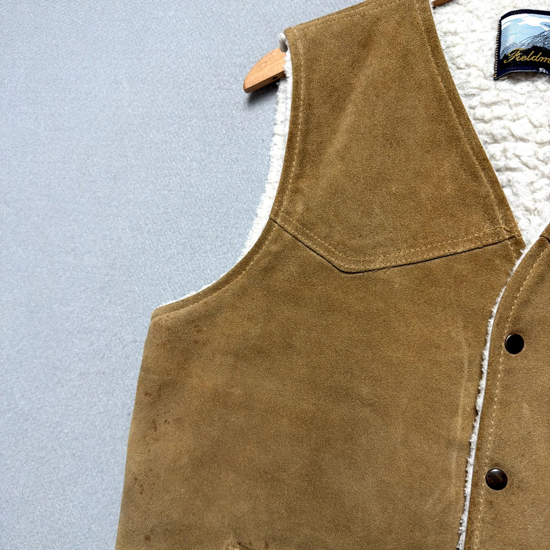 Vintage Fieldmaster Suede Sherpa Vest Size Medium