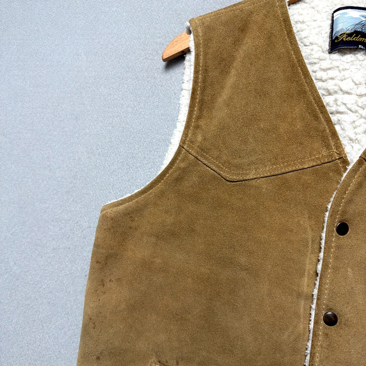 Vintage Fieldmaster Suede Sherpa Vest Size Medium