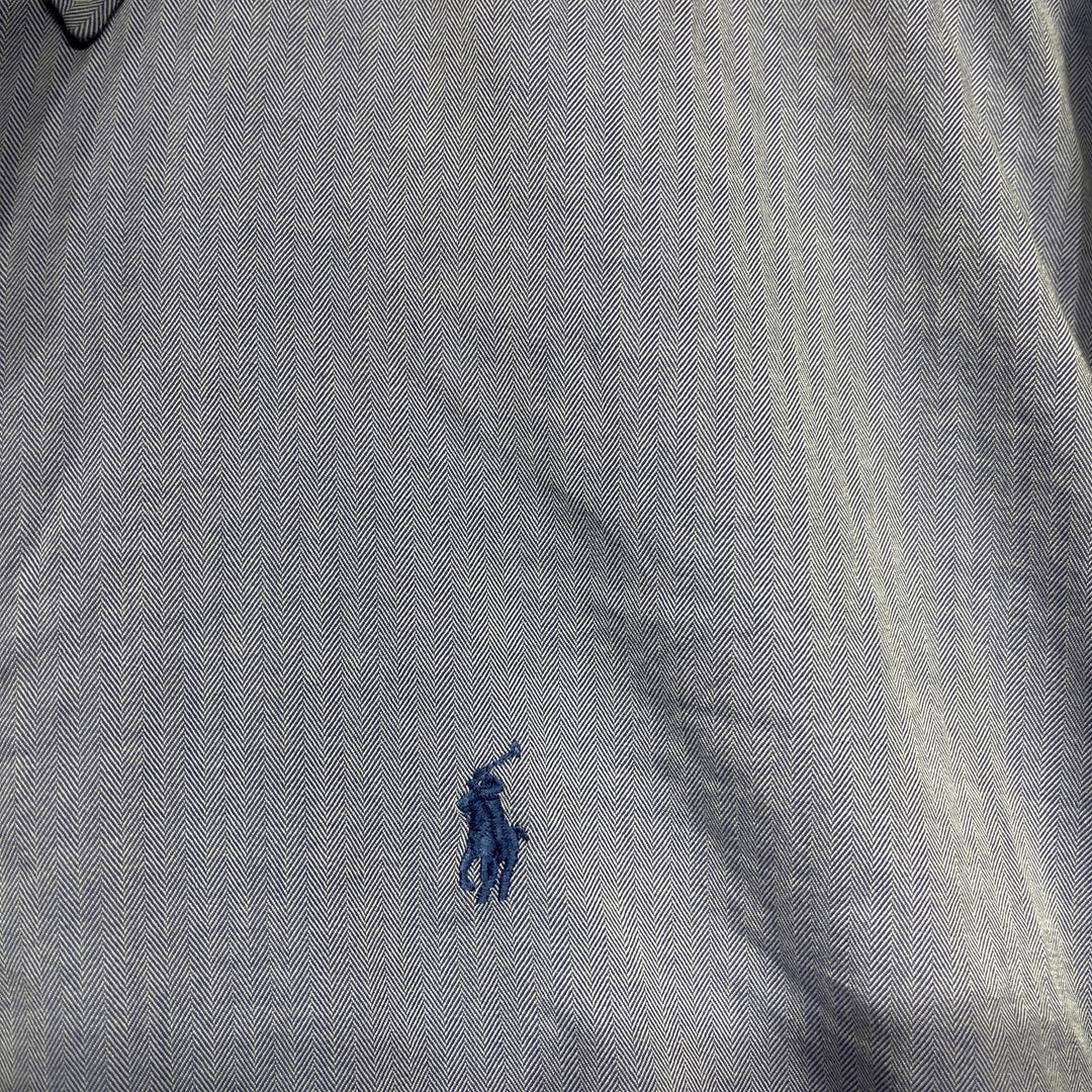 Polo Ralph Lauren Blue Herringbone Yarmouth Shirt Size XL