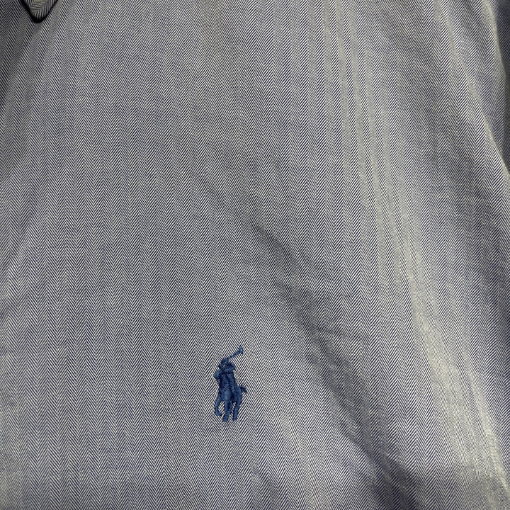 Polo Ralph Lauren Blue Herringbone Yarmouth Shirt Size XL