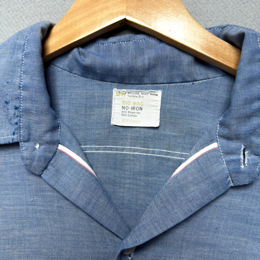Vintage Big Mac Selvedge Chambray Denim Shirt Size Large 70s