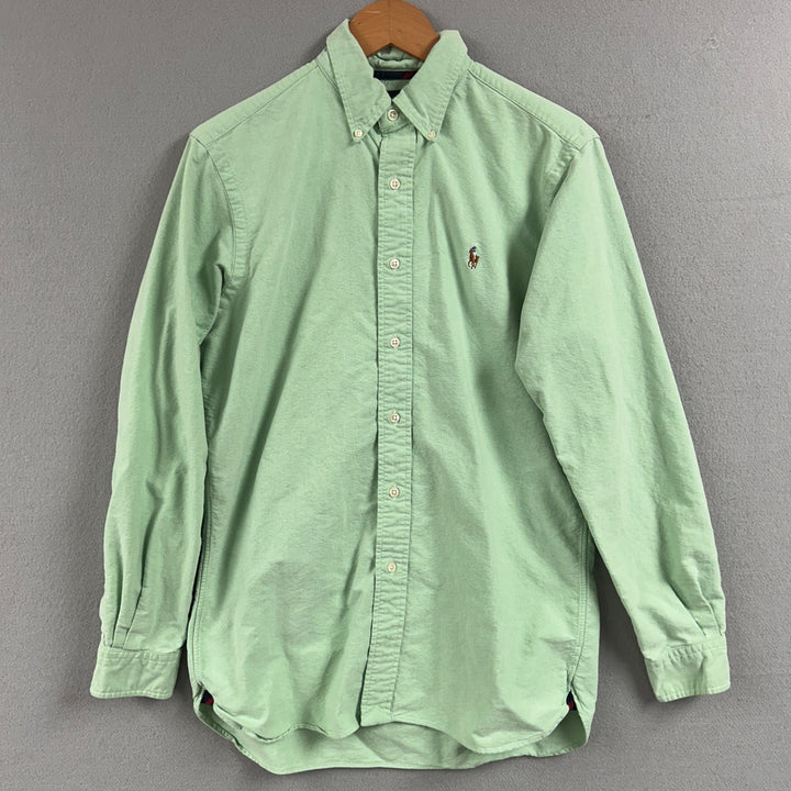 Vintage Polo Ralph Lauren Green Classic Fit Button Down Shirt Size Small