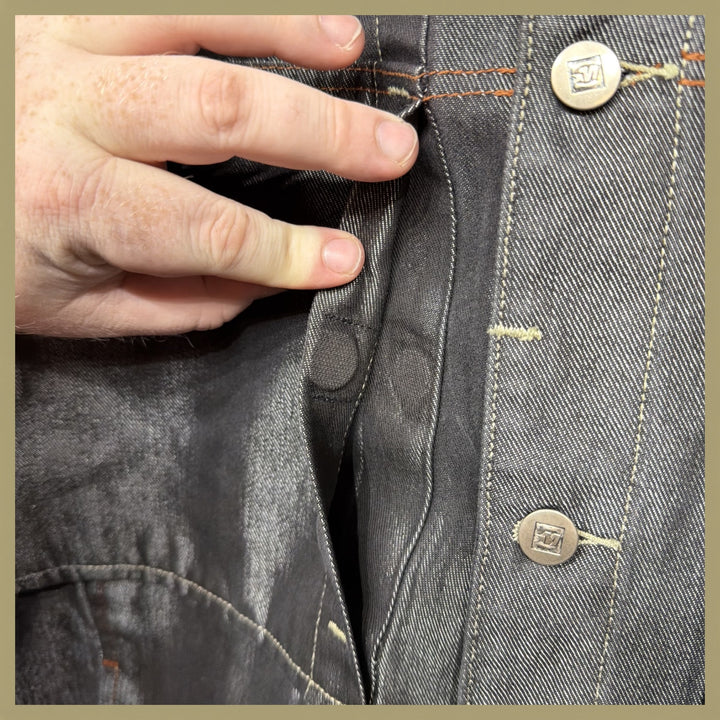 Vintage Mecca Shiny Denim Y2K 2000s Denim Jacket Size XXL