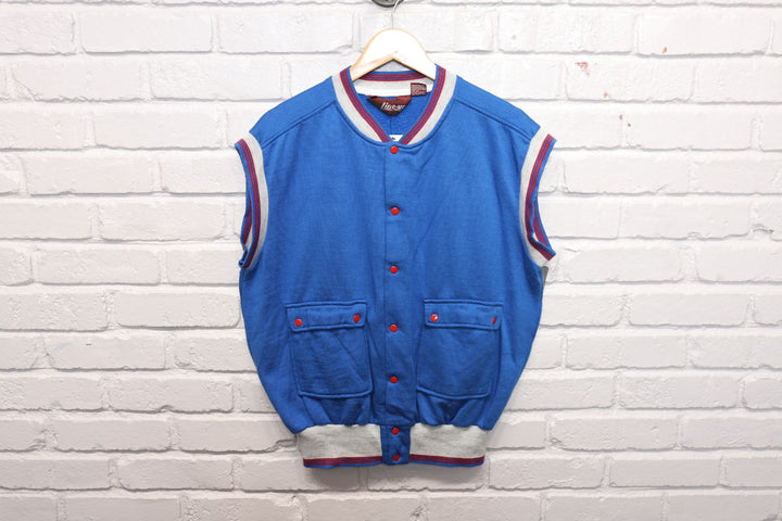 80s Vintage Line Up Fleece Vest Size Medium