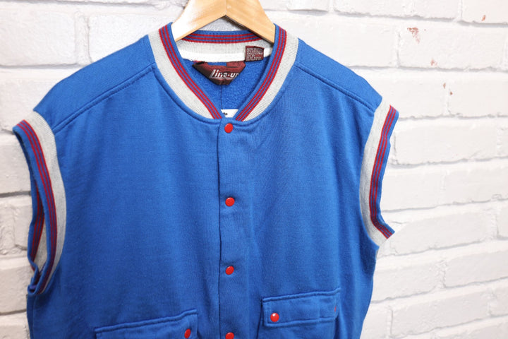80s Vintage Line Up Fleece Vest Size Medium