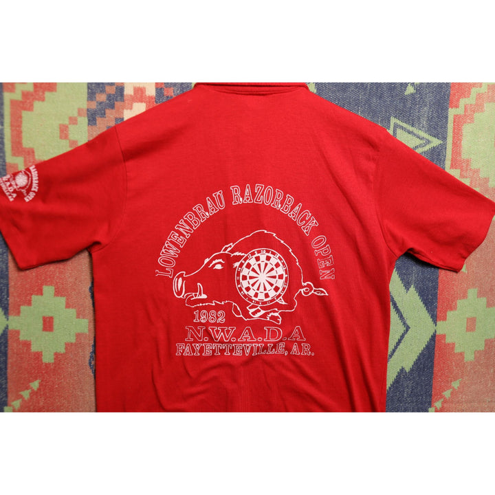 Arkansas Razorbacks Darts Vintage Polo Shirt Medium 80s
