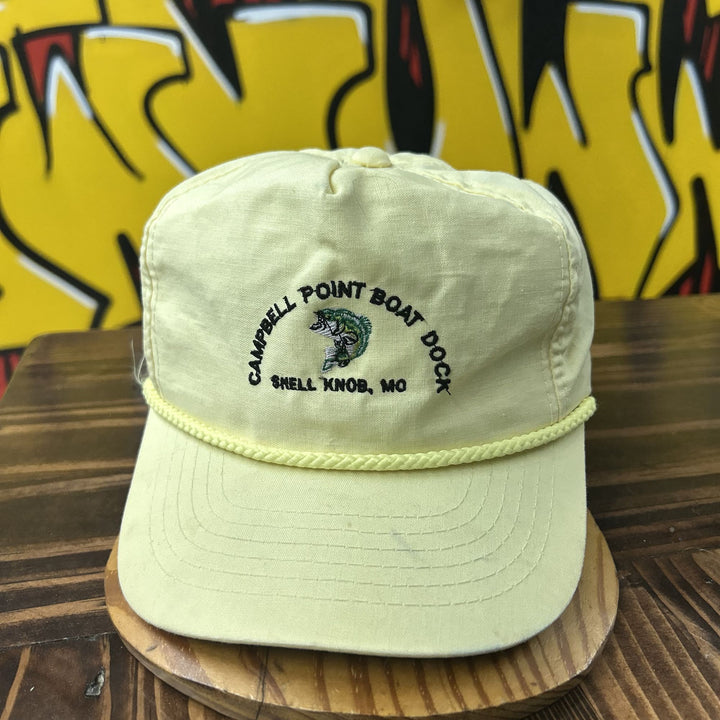 Campbell Point Boat Dock Vintage Fishing Snapback Hat 80s