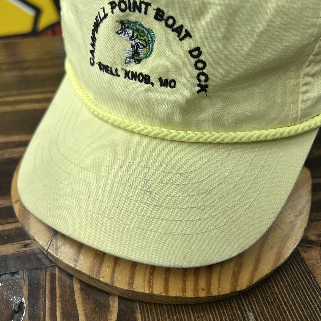 Campbell Point Boat Dock Vintage Fishing Snapback Hat 80s