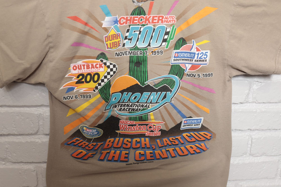 90s Vintage Nascar Phoenix International Raceway Busch T Shirt Size Medium