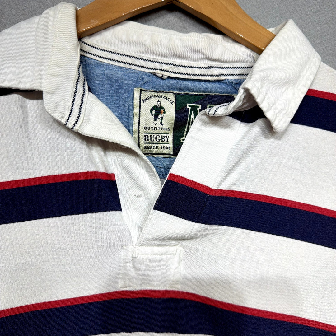 Vintage American Eagle Rugby Polo Shirt Size Large