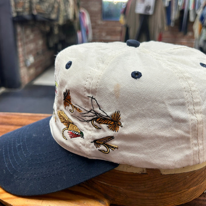Vintage Fly Fishing Lure Embroidered Snapback Hat