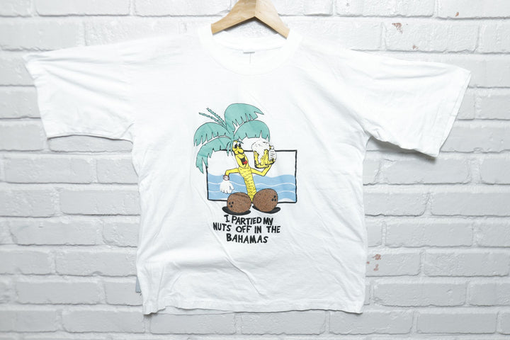 Partied My Nuts Off Vintage T Shirt Large 90s