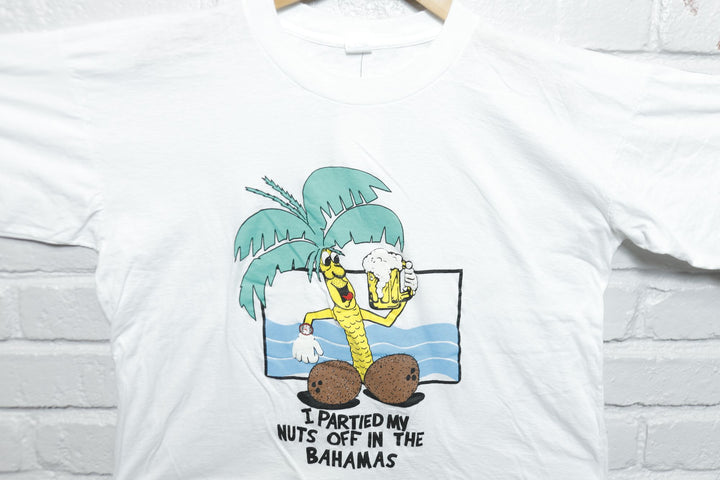 Partied My Nuts Off Vintage T Shirt Large 90s