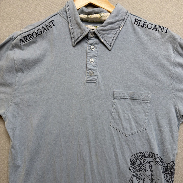 Vintage Y2K English Laundry Blue Polo Shirt Size Large