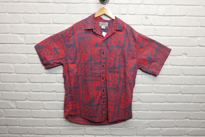 90s back east hawaiian style shirt size xl