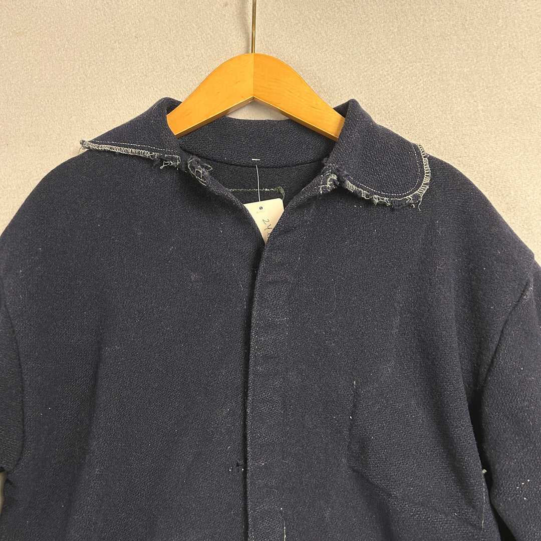 Vintage Navy Wool Blanket Jacket Size Large