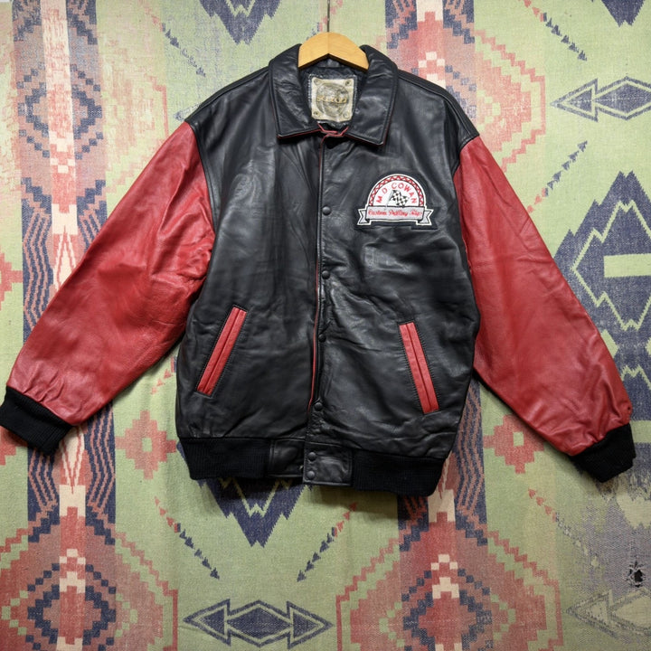 Vintage M.D. Cowan Drilling Rigs Odessa Leather Varsity Jacket Medium 2000s Oil