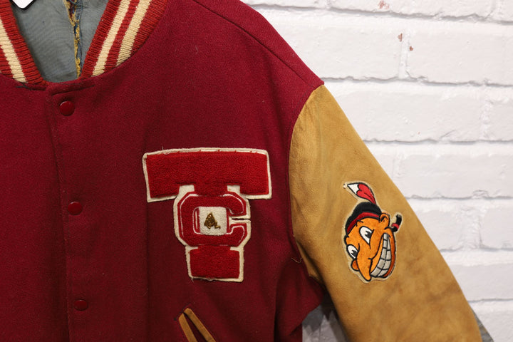 60s Vintage Wrestling letterman Native American Jacket Size Large