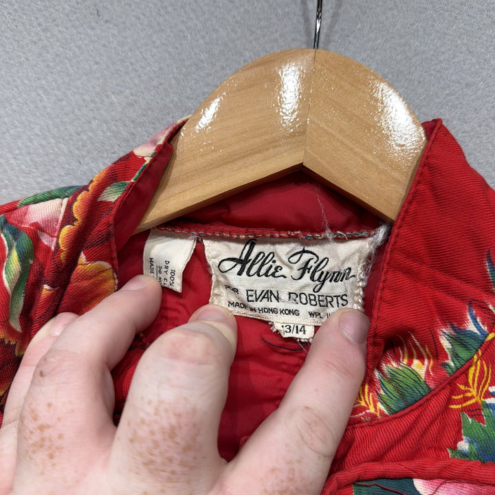 Vintage Peacock Asian Print Allie Flynn Jacket Size 13/14