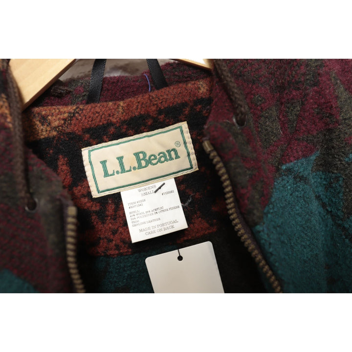 LL Bean Vintage Jacket Womens Small 90s Wool Blend Nordic