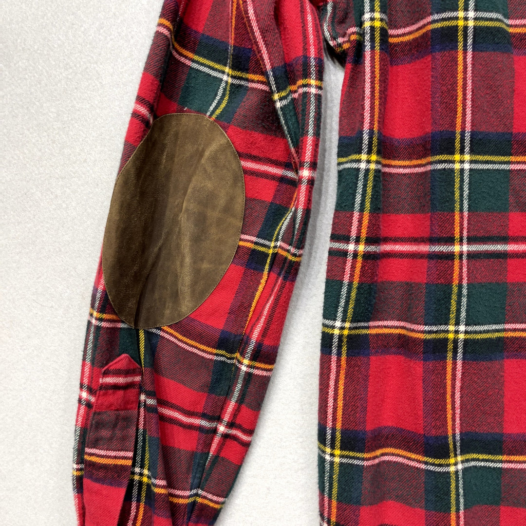 Vintage Polo Ralph Lauren Plaid Elbow Patch Shirt size Medium