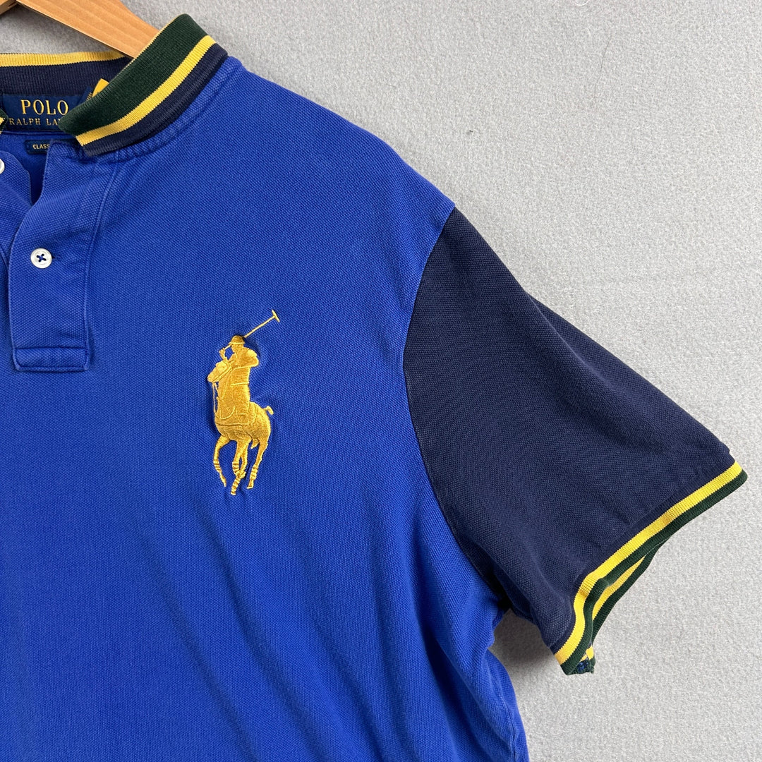 Polo Ralph Lauren Big Pony Crest Blue Polo Shirt Size XL