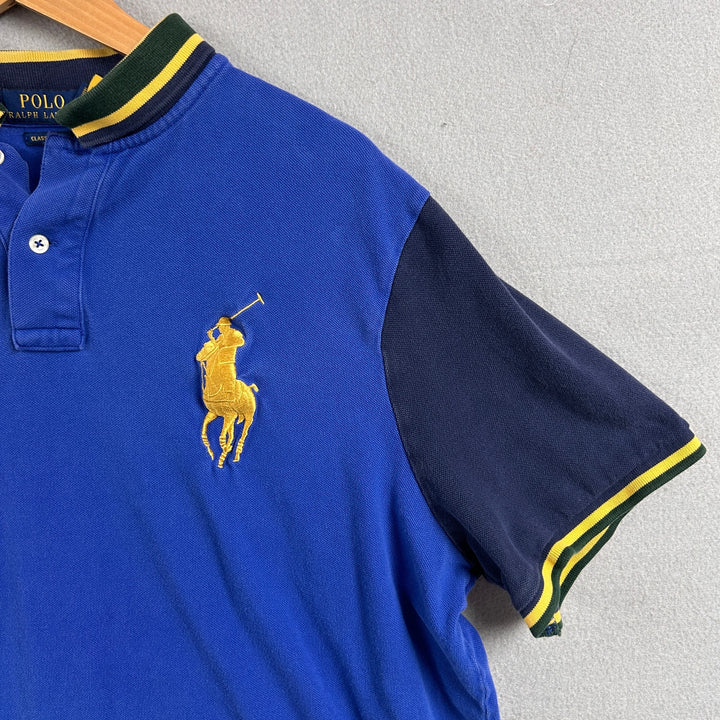 Polo Ralph Lauren Big Pony Crest Blue Polo Shirt Size XL