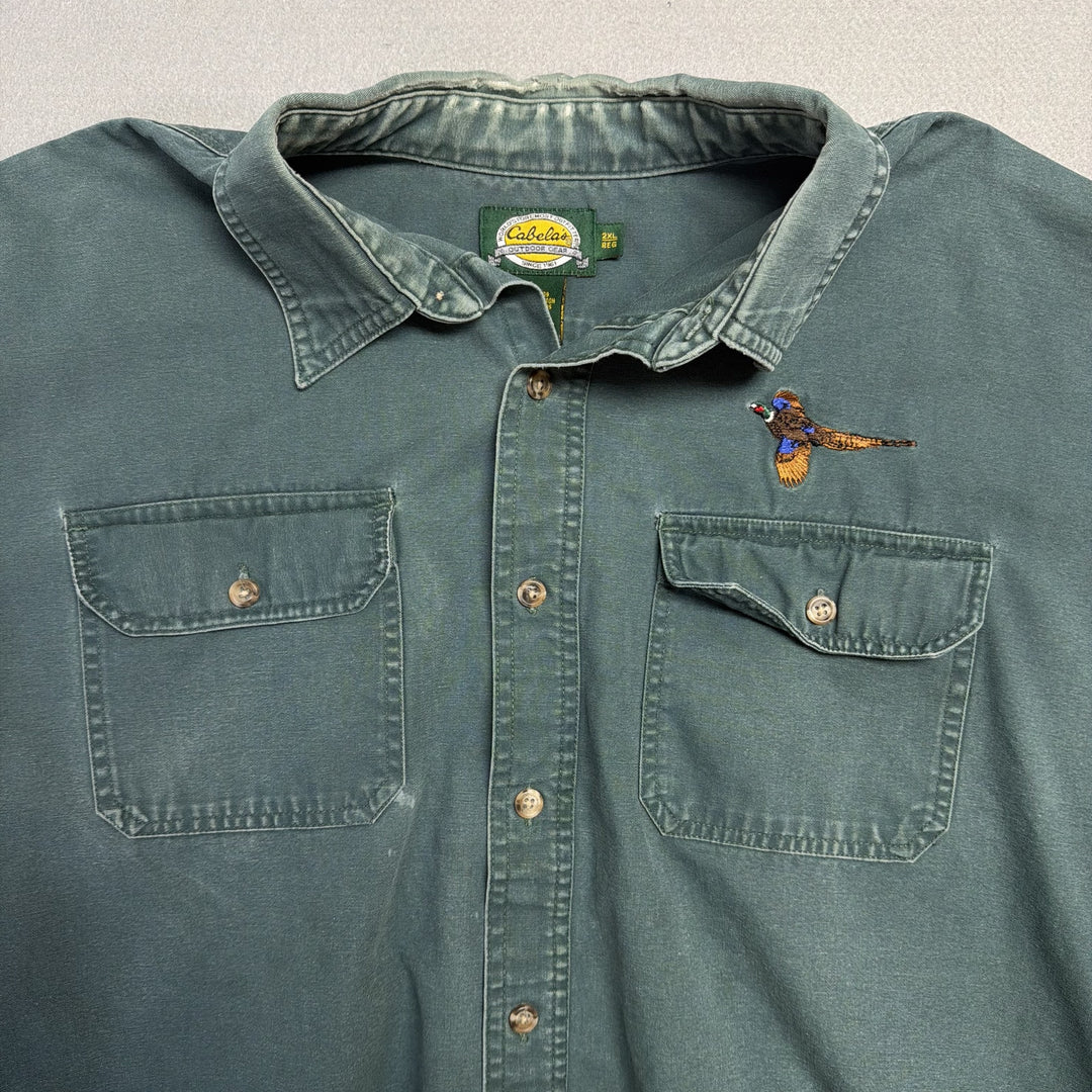 Vintage Cabela's Pheasant Button Down Shirt Size XXL
