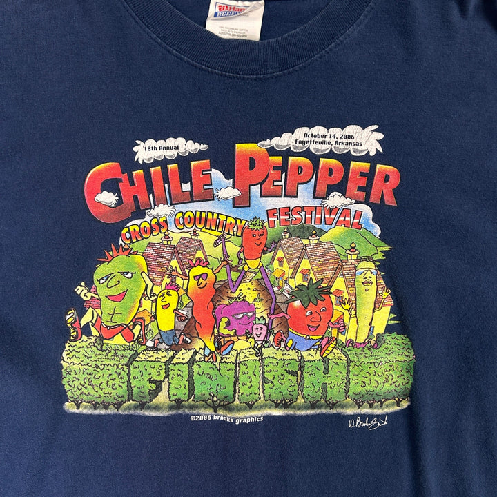 Vintage Chile Pepper Cross Country Long Sleeve T Shirt Size Medium