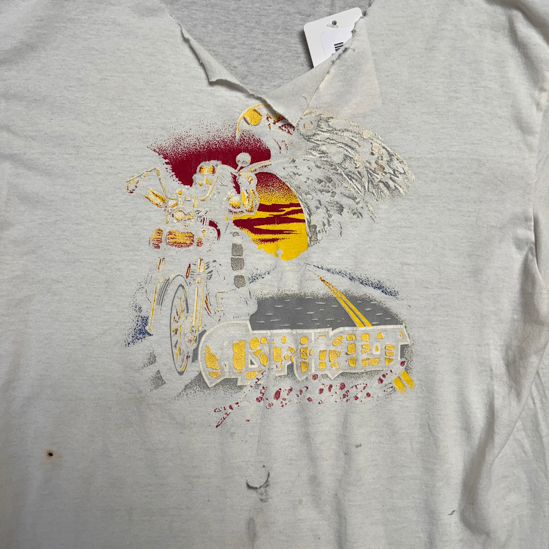 Vintage Thrashed Asphalt Animal Biker T Shirt Size Large