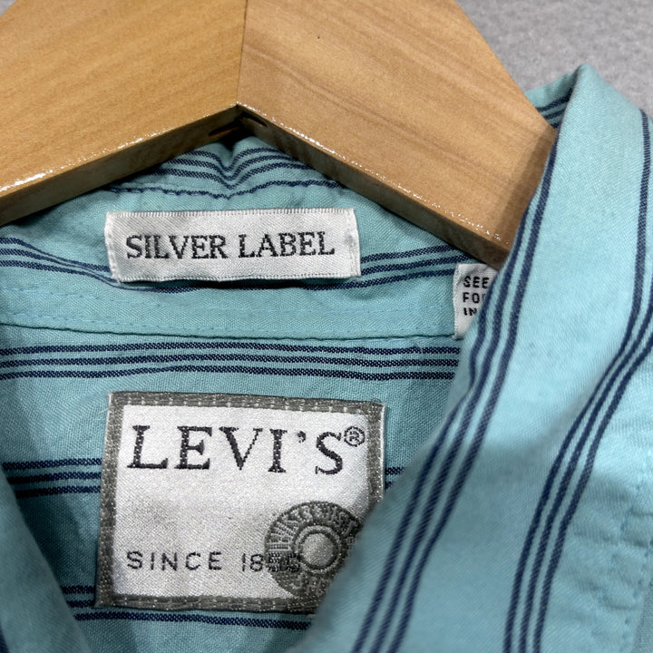 Vintage Levi's Silver Label blue Striped Shirt size Large
